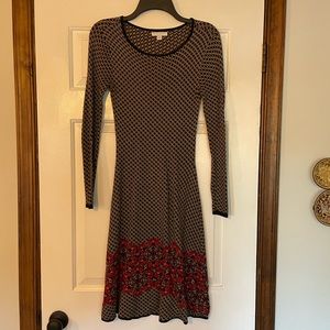 XS dress, Black and Tan with red flowers on the bottom